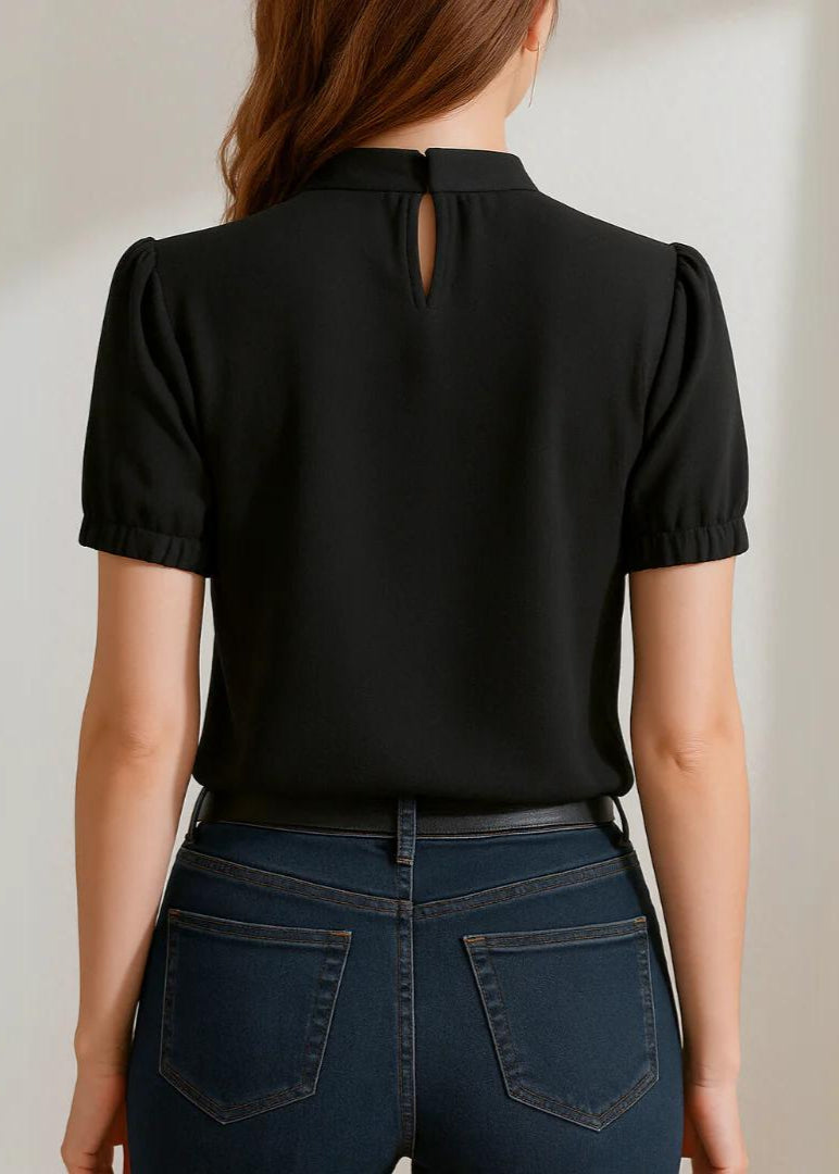 Naomi Pleated Off-Shoulder Blouse