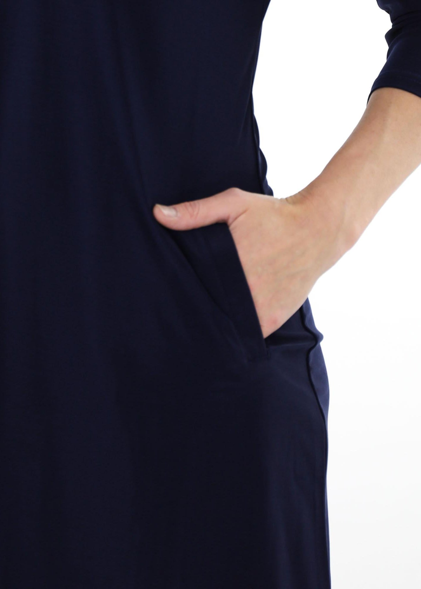 Solid V-Neck Dress