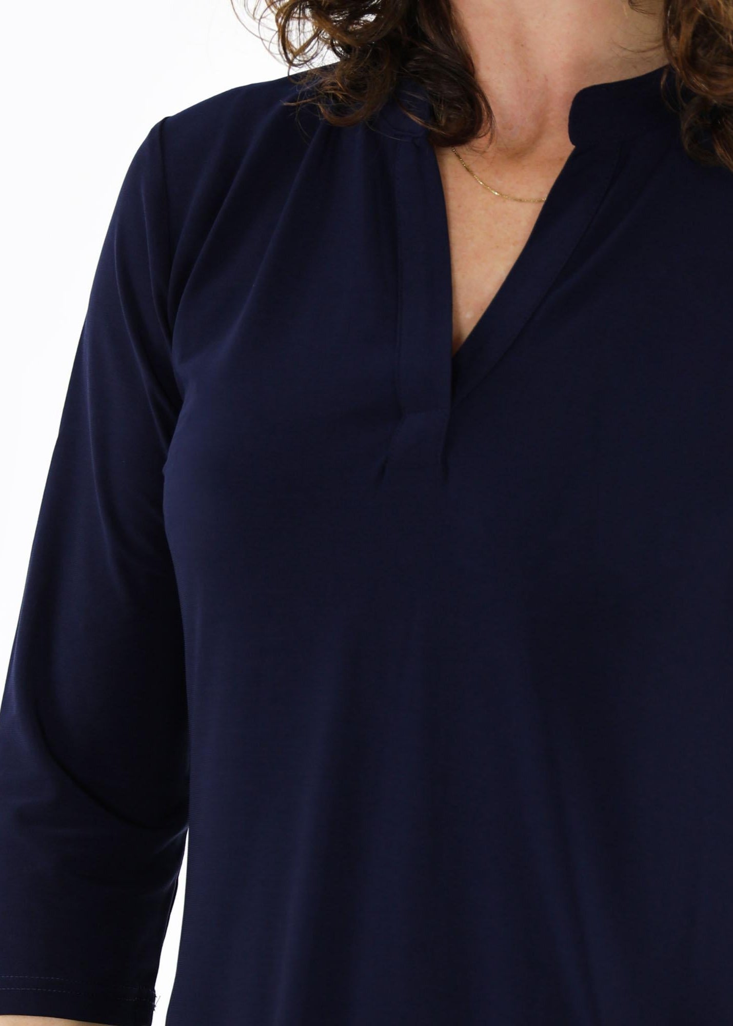 Solid V-Neck Dress