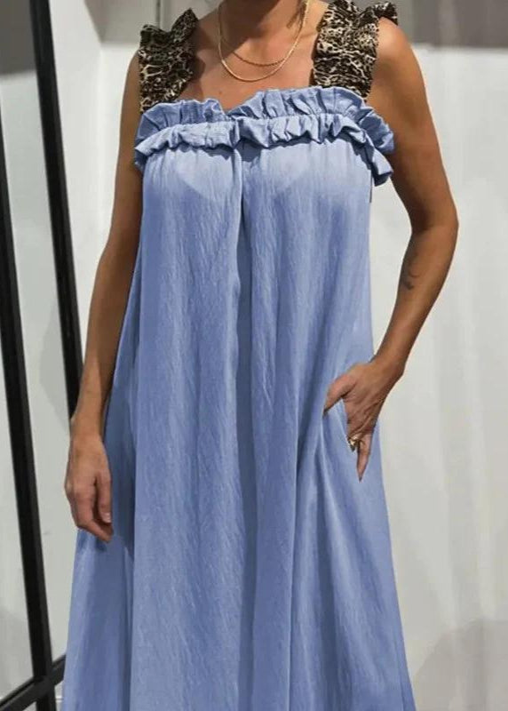 Leopard Strap Sleeveless Maxi Dress