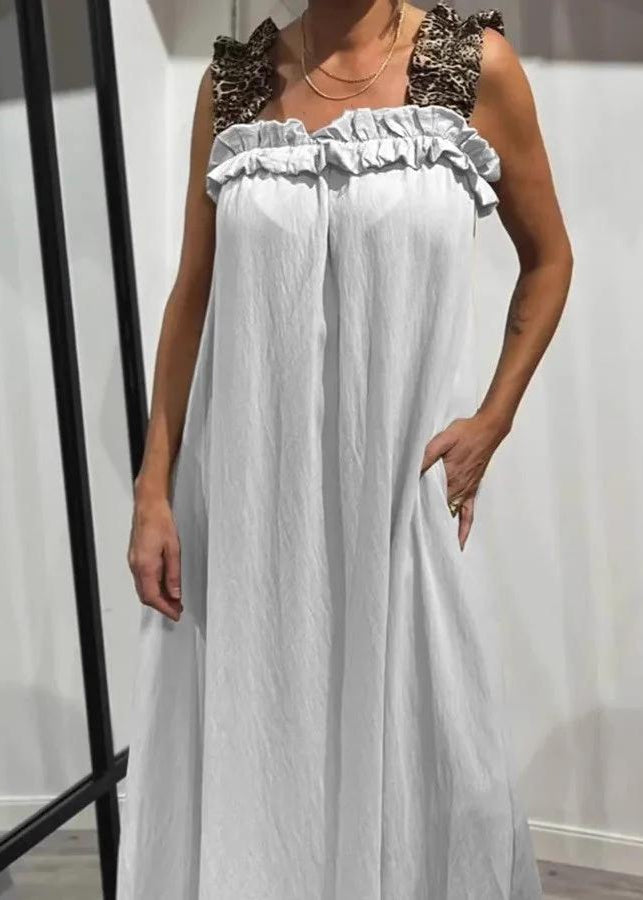 Leopard Strap Sleeveless Maxi Dress
