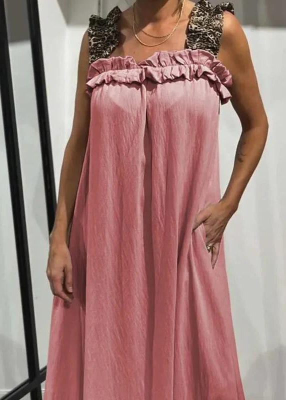 Leopard Strap Sleeveless Maxi Dress