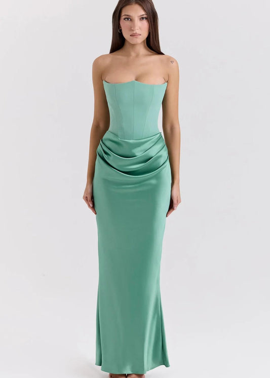 Elegant Corset-Inspired Maxi Dress