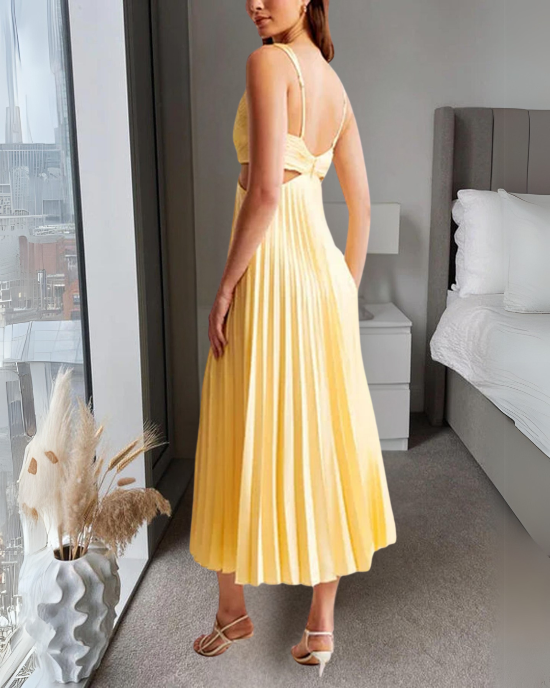 Elegant Pleated Maxi Dress