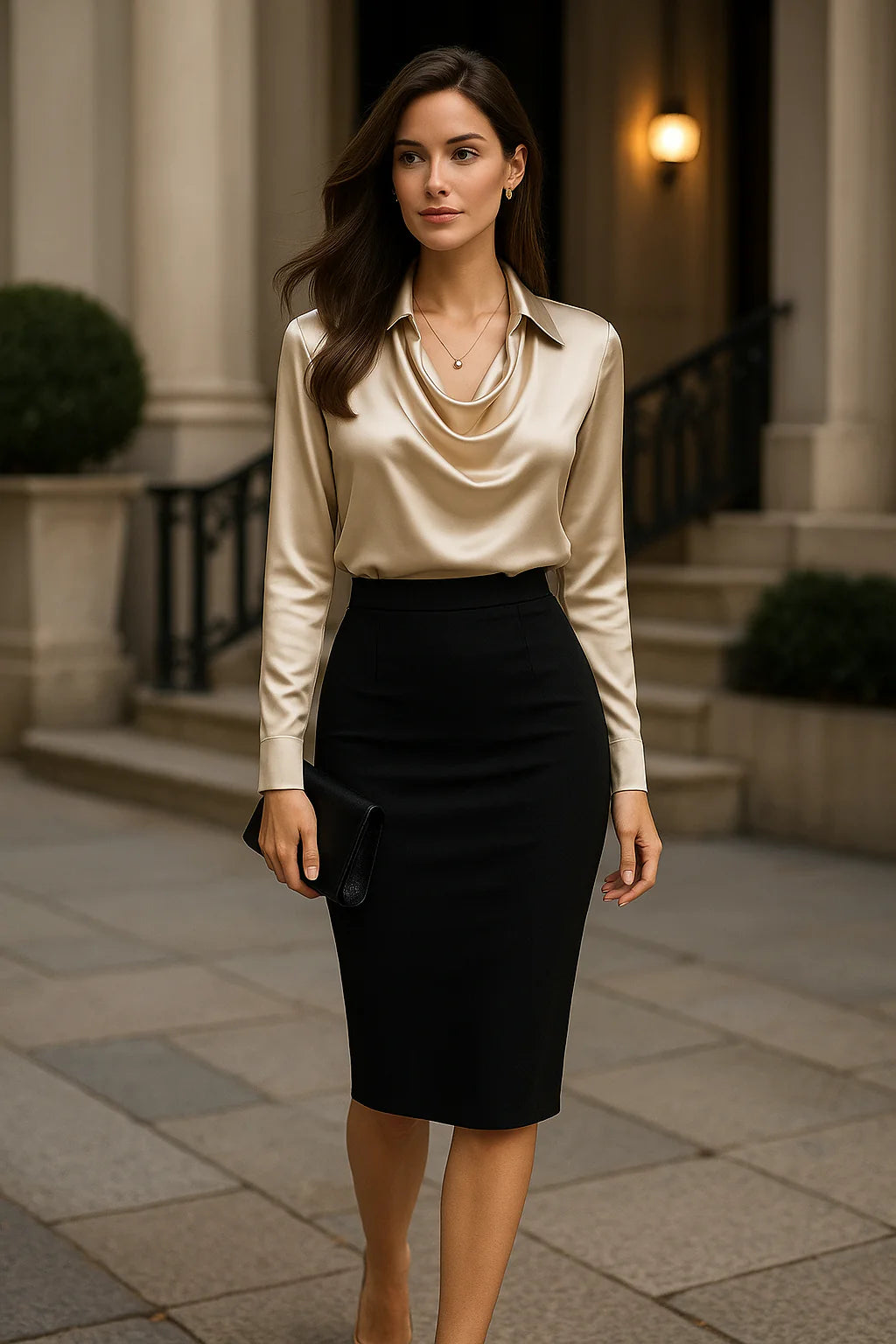 Vanessa Satin Drape Blouse