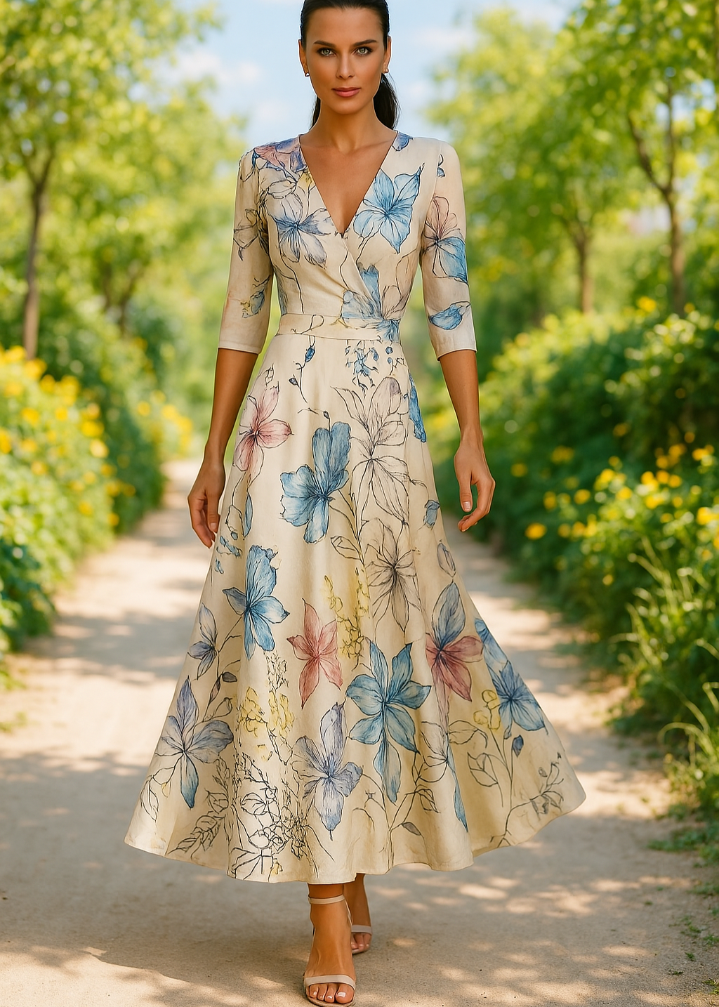 Floral Wrap Maxi Dress