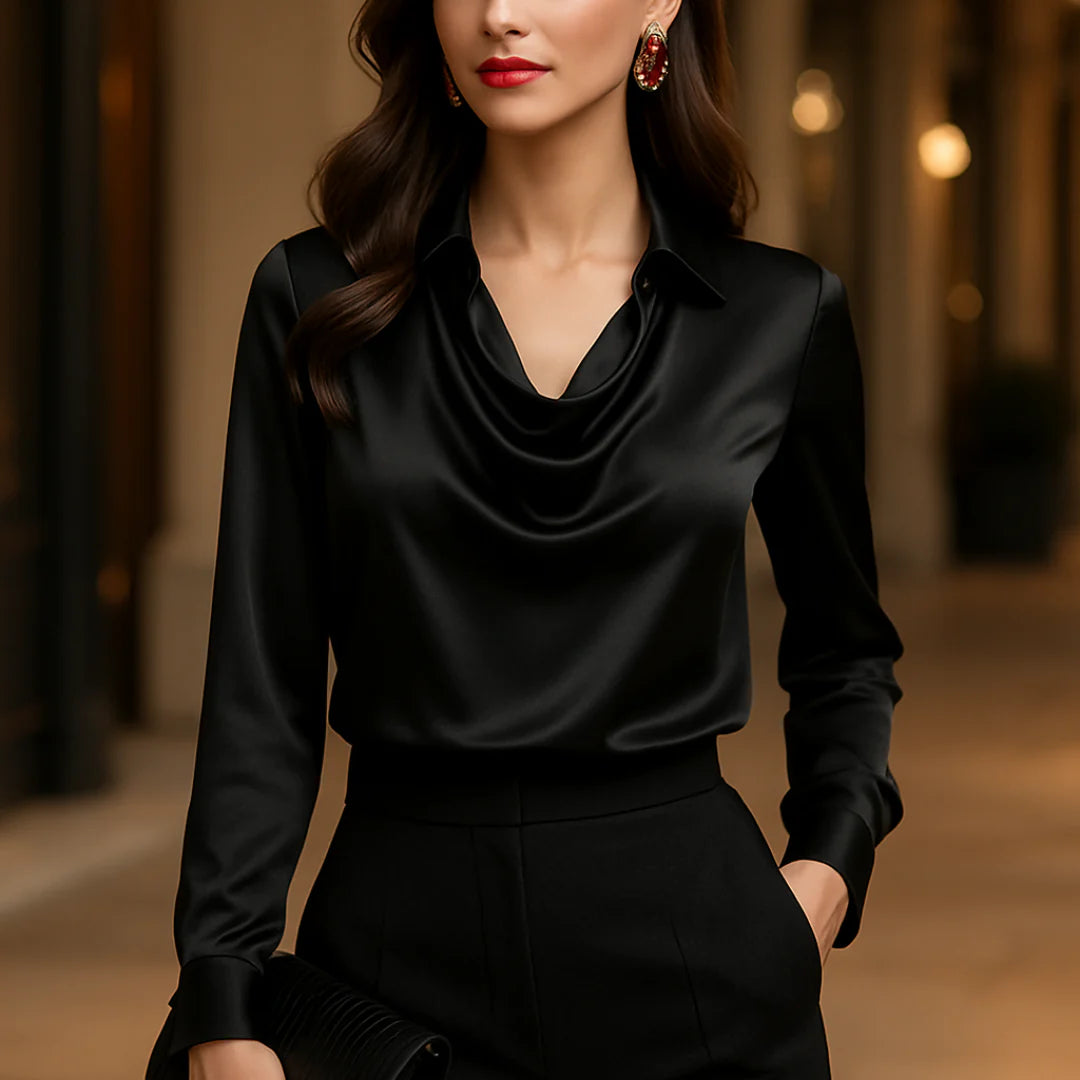 Vanessa Satin Drape Blouse