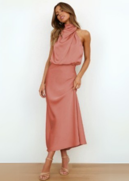 Sabrina High-Neck Maxi Dress