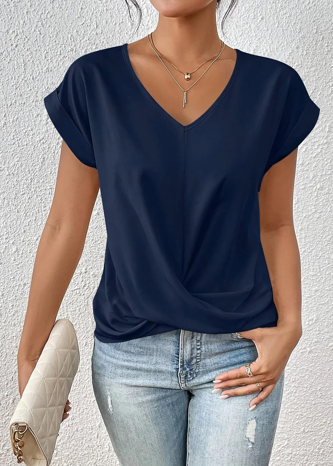 Casual Sweetheart Neckline T-Shirt
