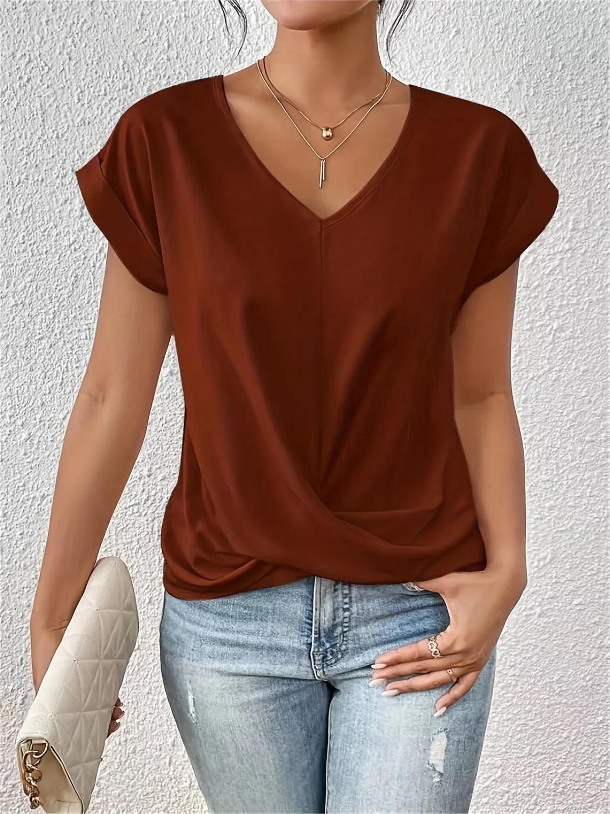 Casual Sweetheart Neckline T-Shirt