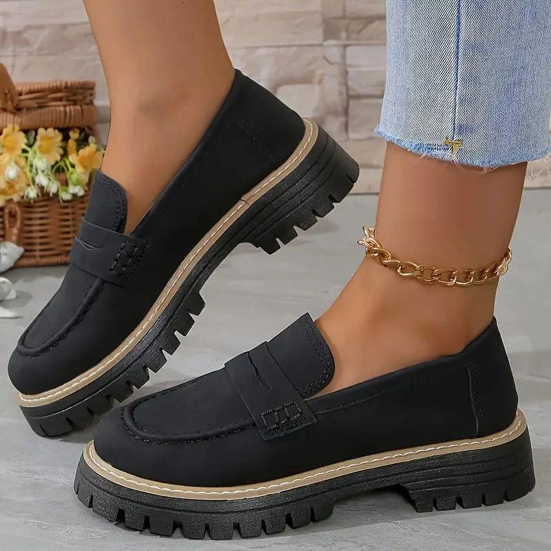 Chunky Platform Suede Loafers