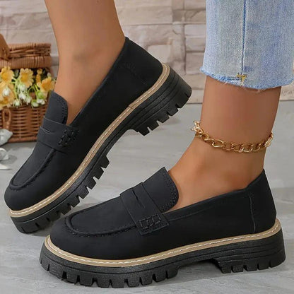 Chunky Platform Suede Loafers