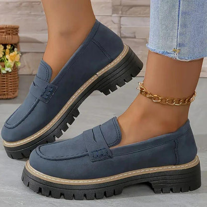 Chunky Platform Suede Loafers