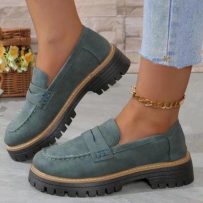Chunky Platform Suede Loafers