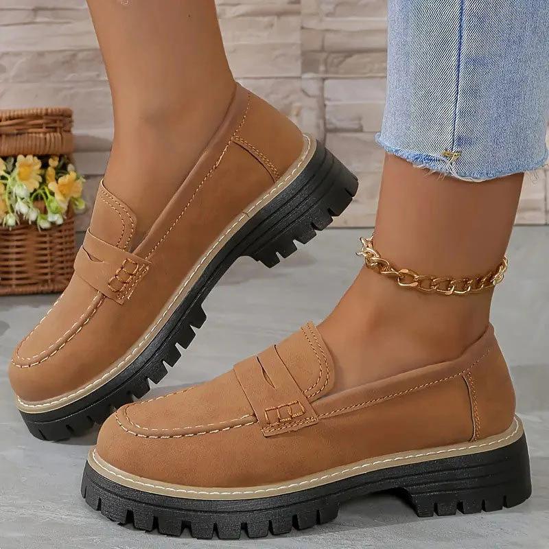 Chunky Platform Suede Loafers