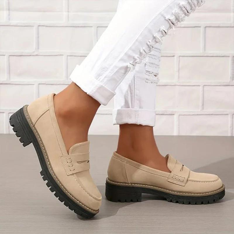 Chunky Platform Suede Loafers