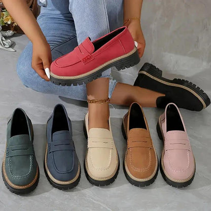 Chunky Platform Suede Loafers
