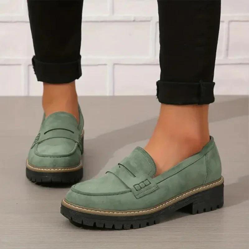 Chunky Platform Suede Loafers