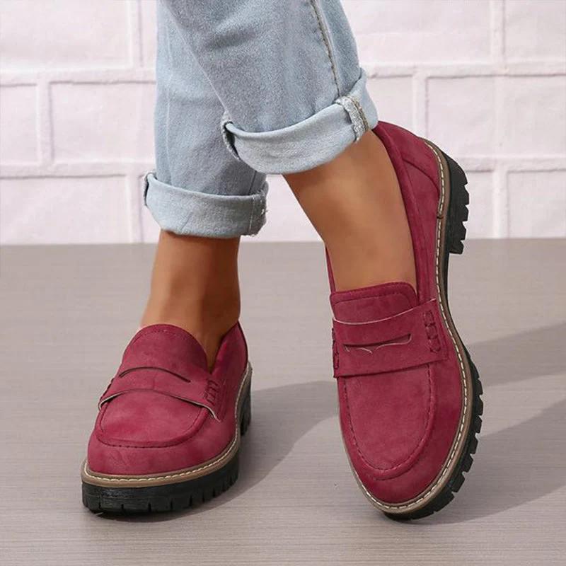 Chunky Platform Suede Loafers