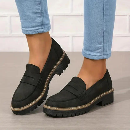 Chunky Platform Suede Loafers