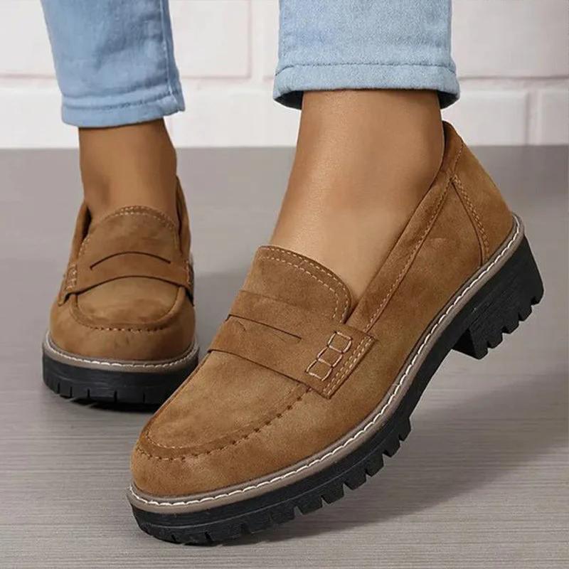 Chunky Platform Suede Loafers