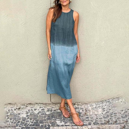 Casual Sleeveless Tie-Dye Dress