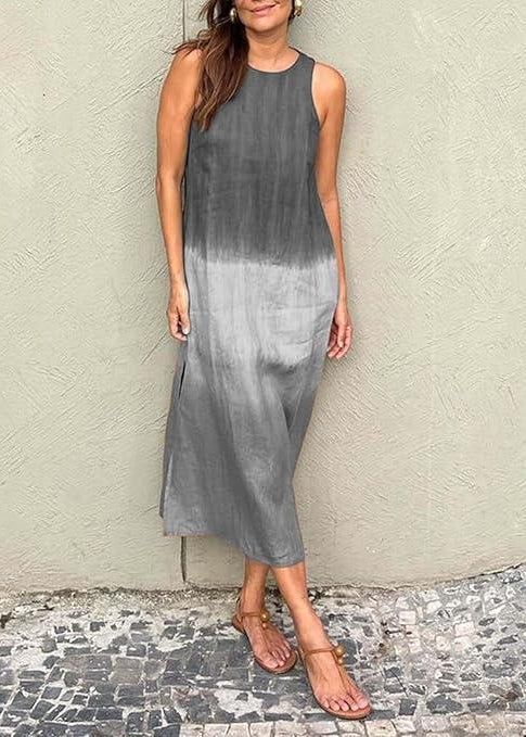 Casual Sleeveless Tie-Dye Dress