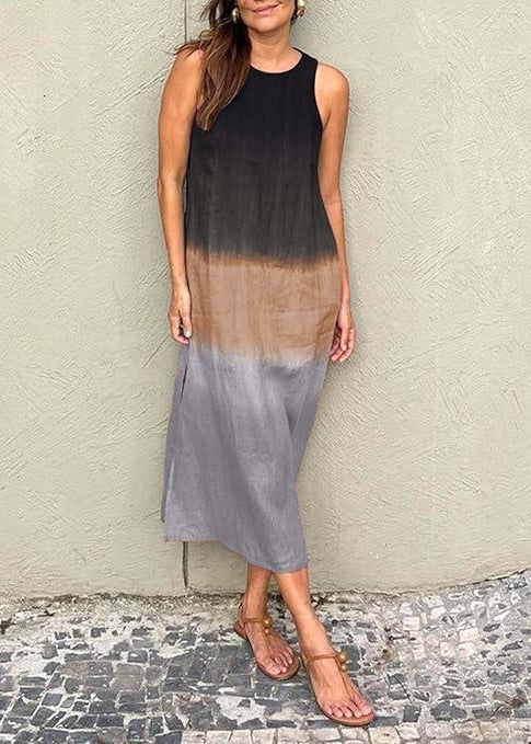 Casual Sleeveless Tie-Dye Dress
