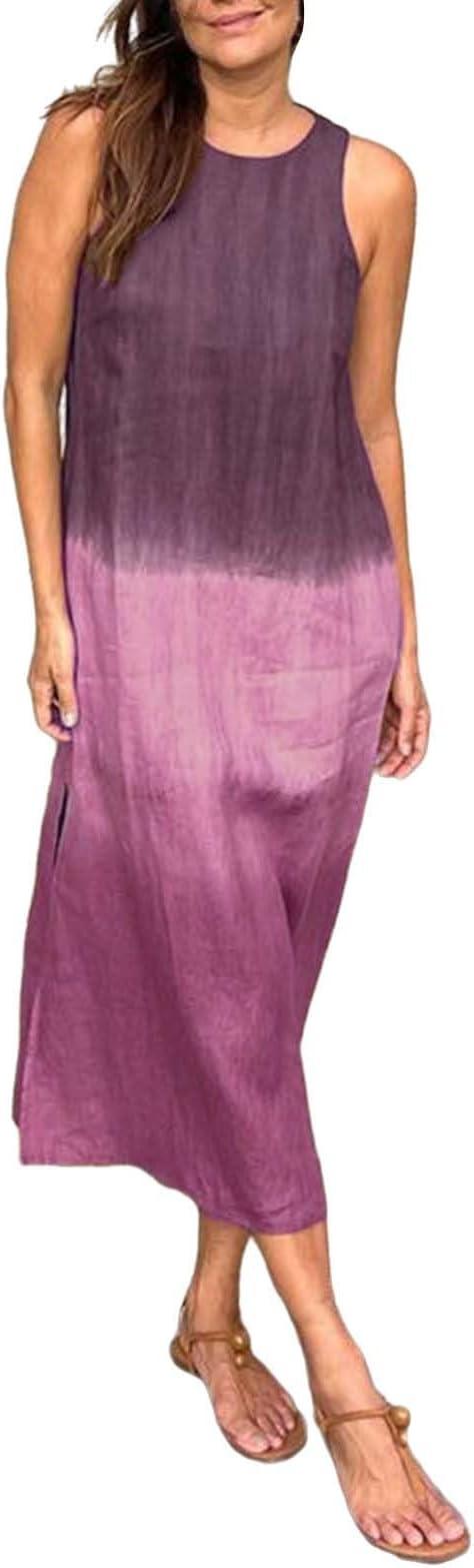 Casual Sleeveless Tie-Dye Dress