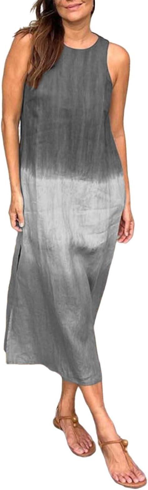Casual Sleeveless Tie-Dye Dress