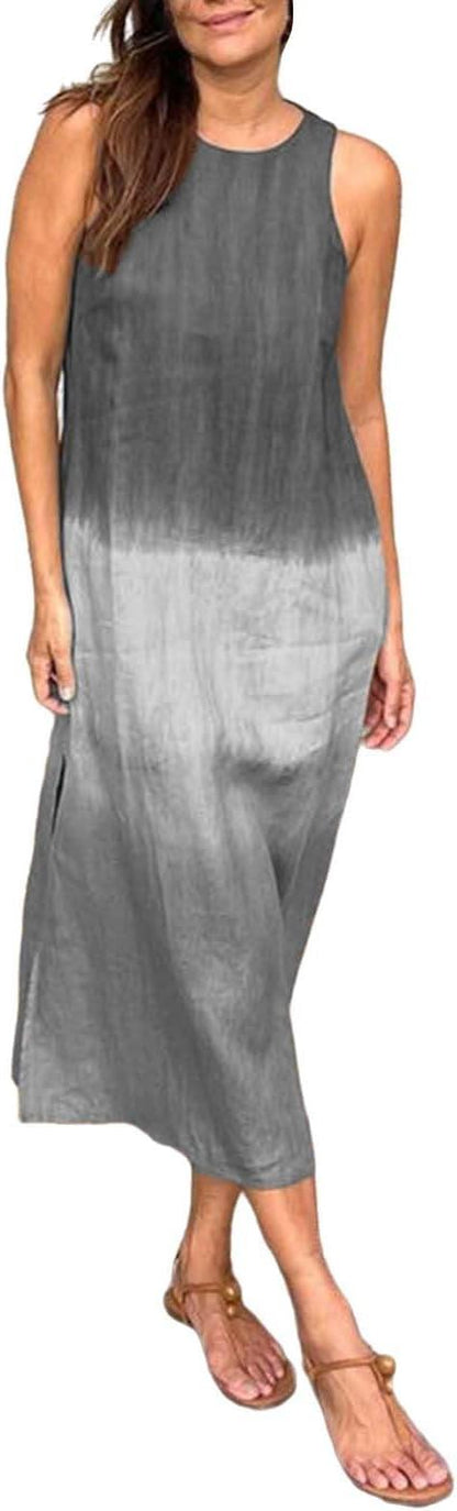 Casual Sleeveless Tie-Dye Dress