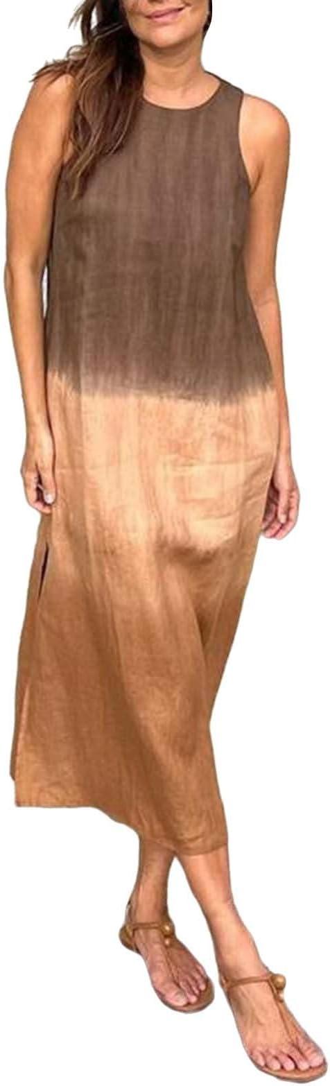 Casual Sleeveless Tie-Dye Dress