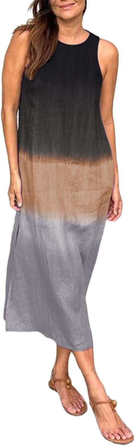 Casual Sleeveless Tie-Dye Dress