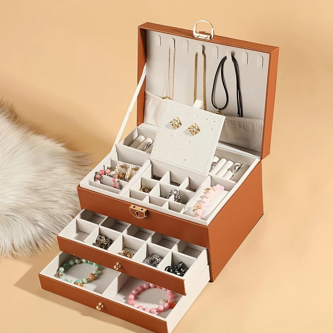 Vintage Leather Jewelry Organizer