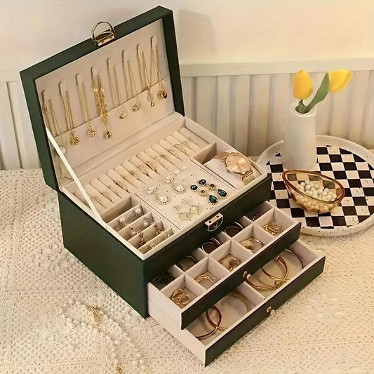 Vintage Leather Jewelry Organizer