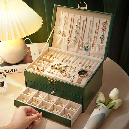 Vintage Leather Jewelry Organizer