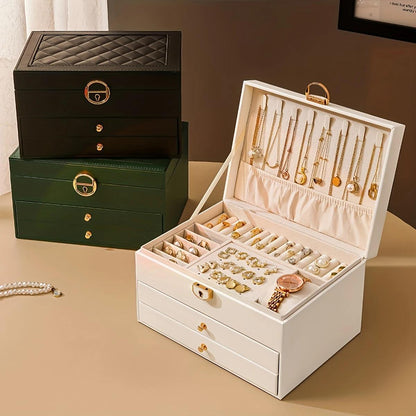 Vintage Leather Jewelry Organizer