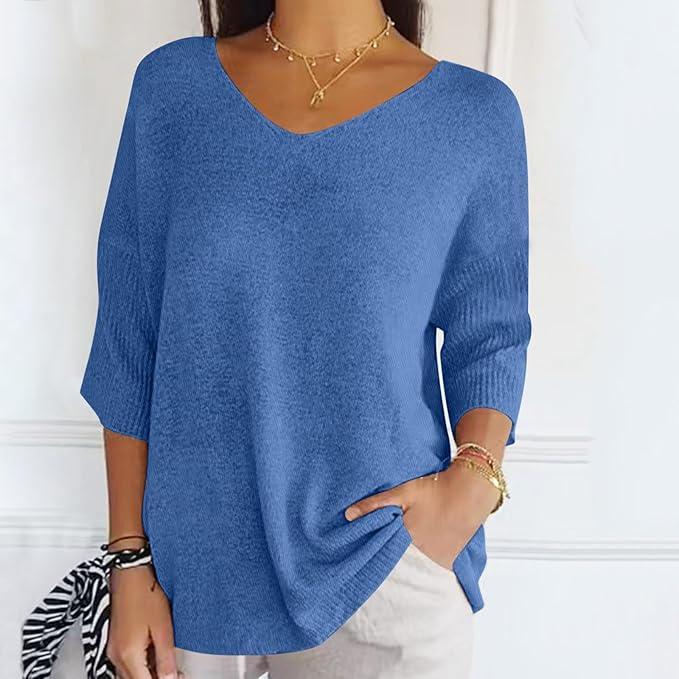 Knitted V-Neck Top