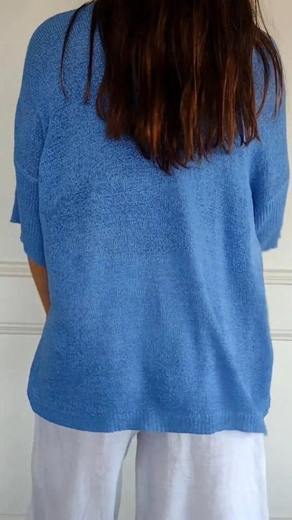 Knitted V-Neck Top