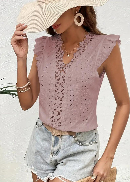 Brooke Lace Trim Blouse