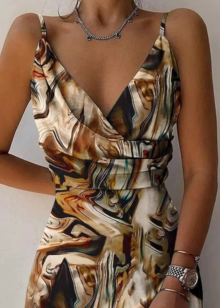 Elegant Printed Strapless Dress