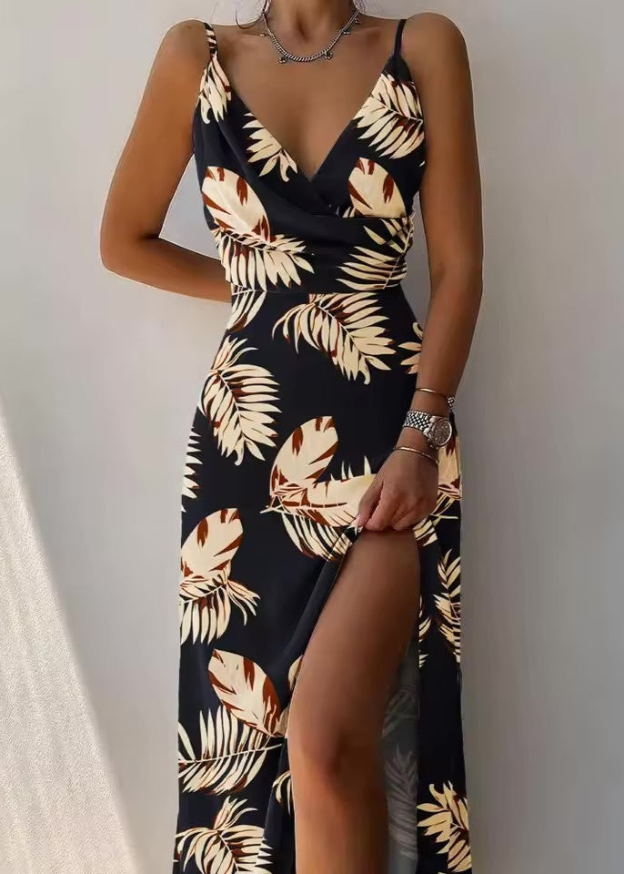 Elegant Printed Strapless Dress