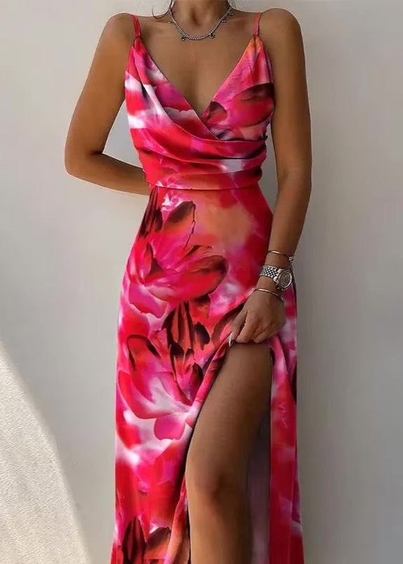 Elegant Printed Strapless Dress