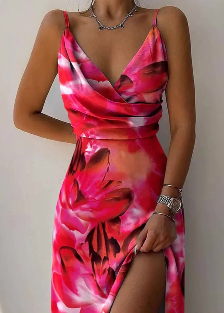 Elegant Printed Strapless Dress