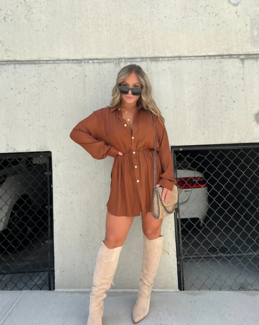 Elegant Satin Romper Dress