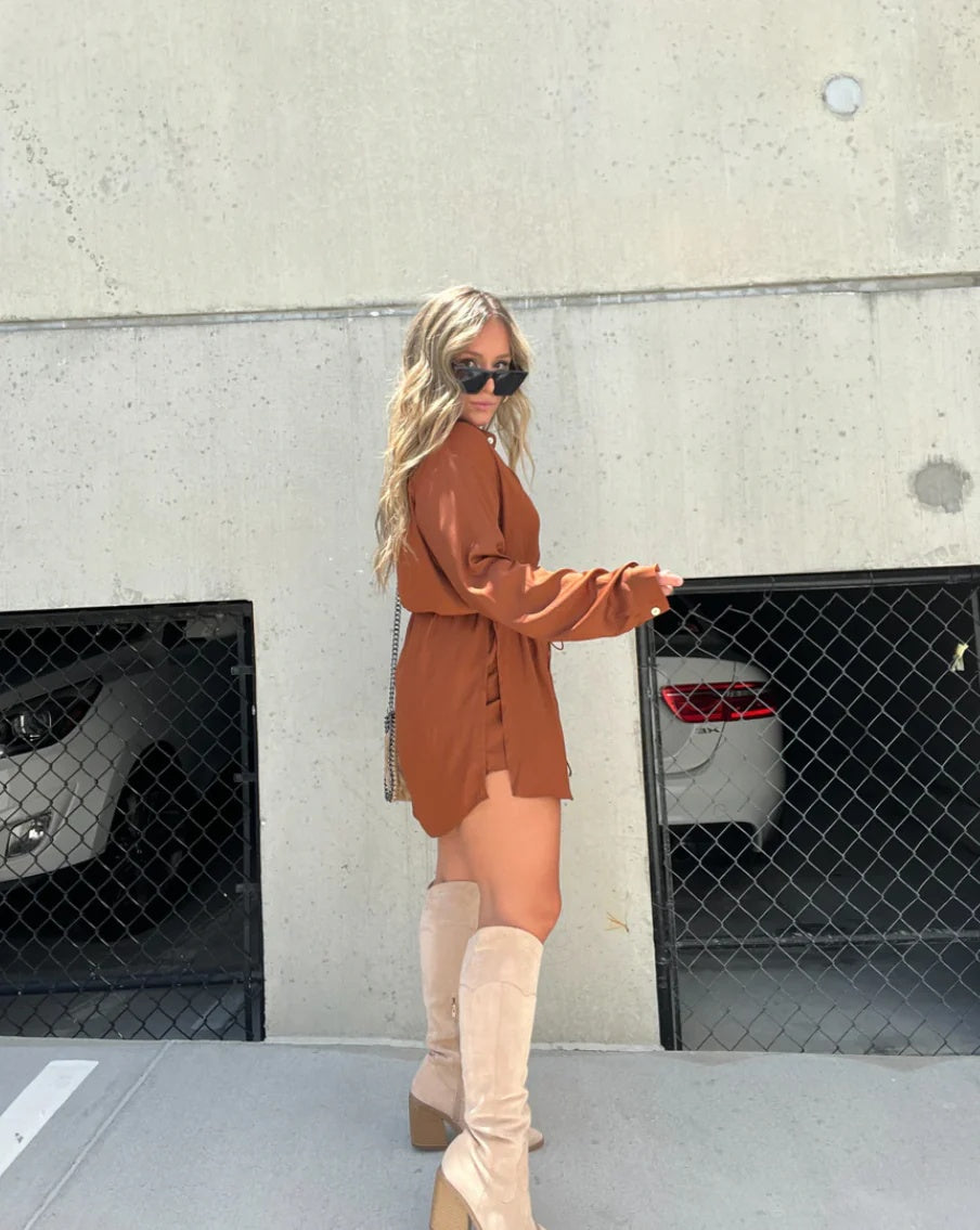 Elegant Satin Romper Dress