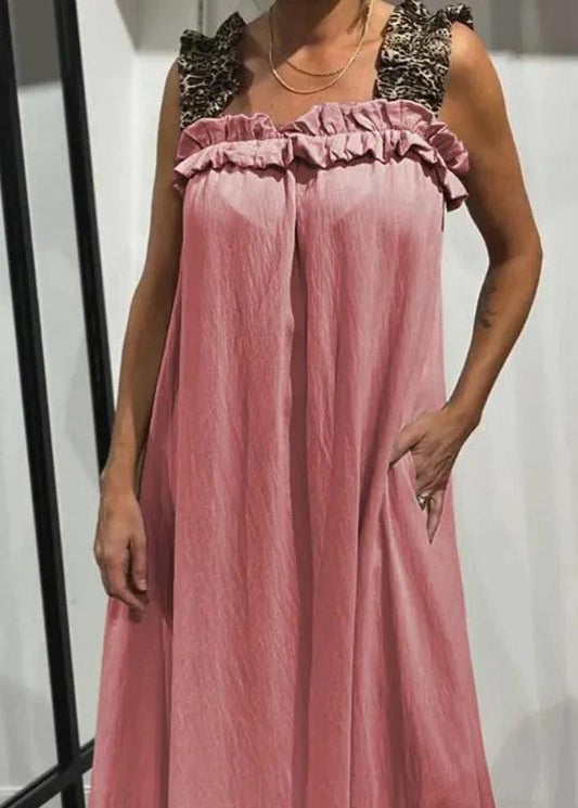 Leopard Strap Sleeveless Maxi Dress