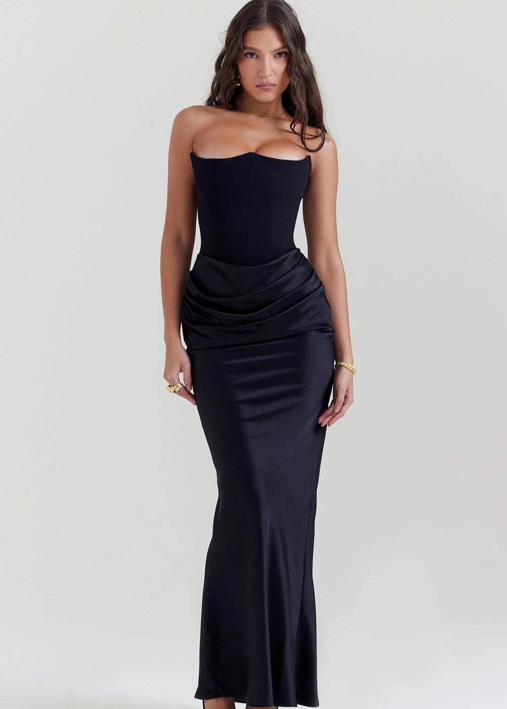 Elegant Corset-Inspired Maxi Dress