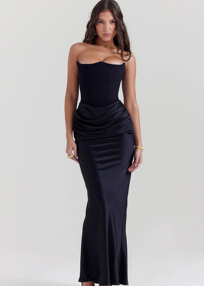 Elegant Corset-Inspired Maxi Dress