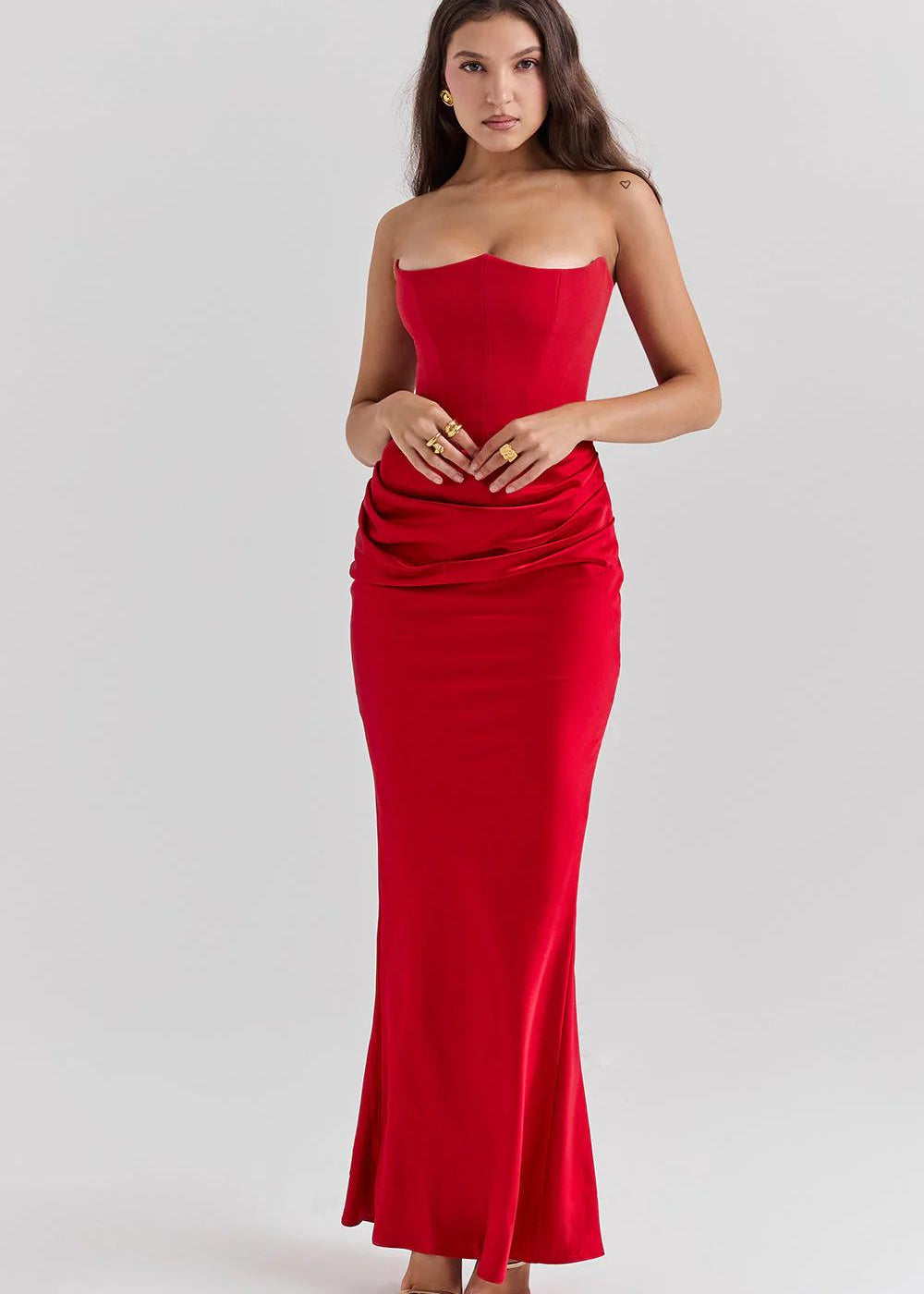 Elegant Corset-Inspired Maxi Dress